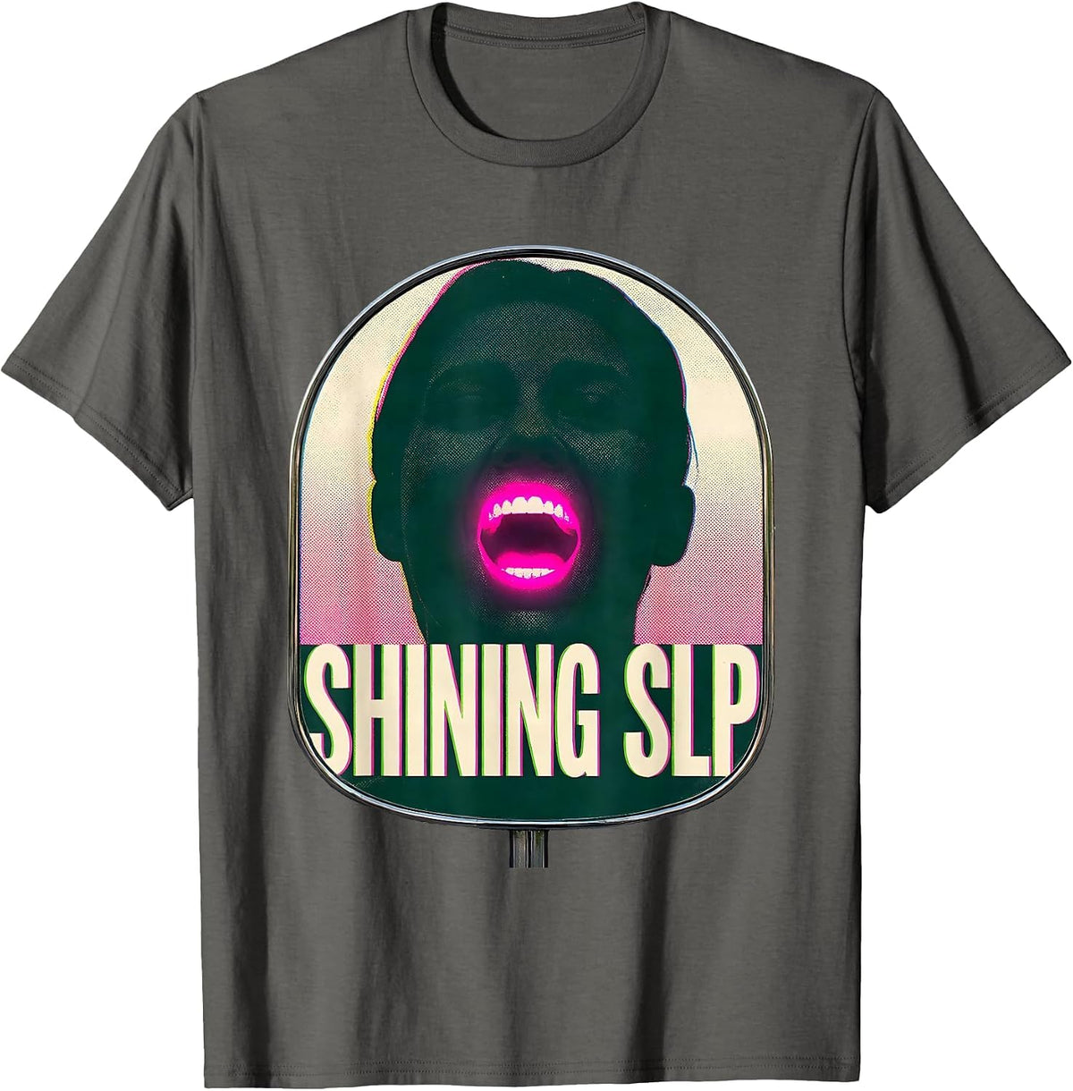 Men's Shining SLP Retro Speech Language Pathologist Therapist T-Shirt - Asphalt Grey