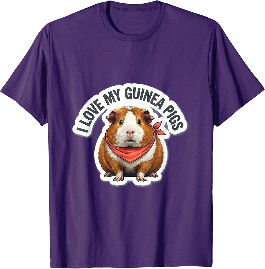 Men's I Love My Guinea Pigs Funny Farm Animal Lover Gift T-Shirt - Purple