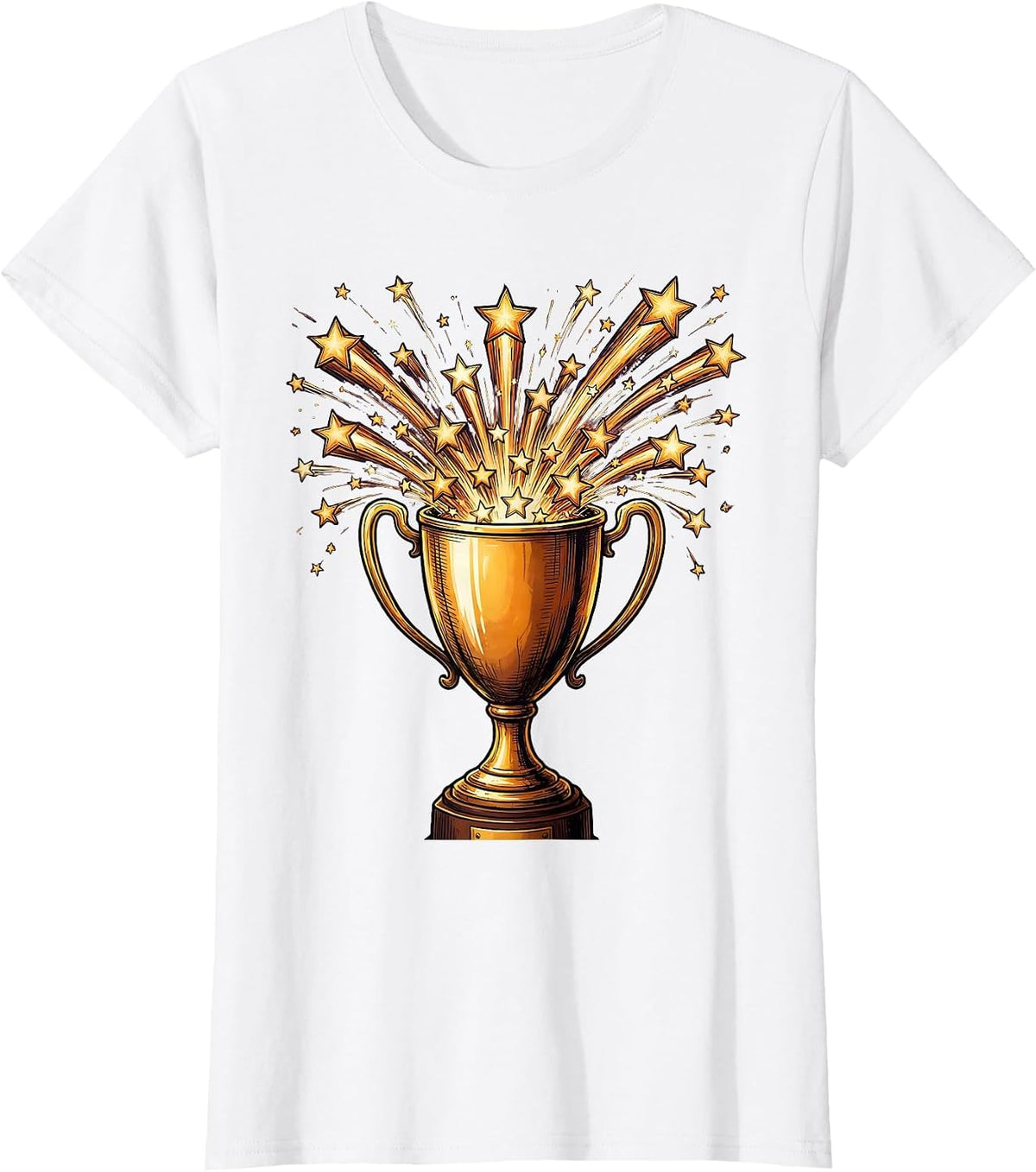 Special Education Trophy Stars Illustration T-Shirt - White
