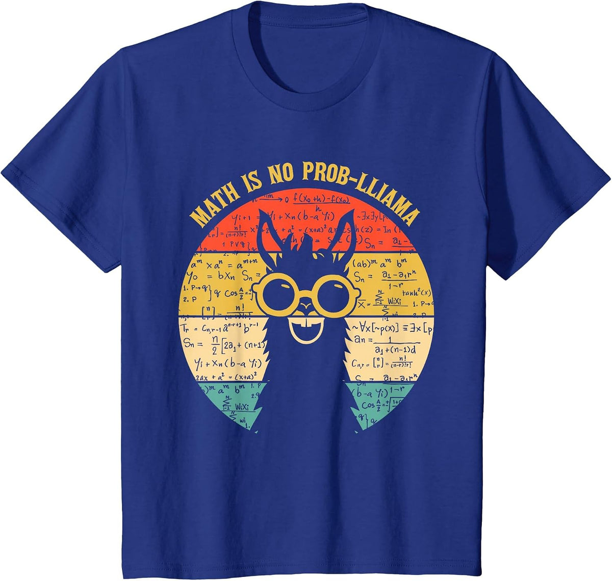 Math is No Prob-Llama - Math Llama Teacher T-Shirt - Royal Blue