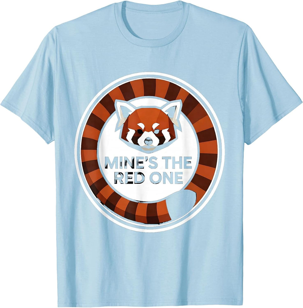 Men's Mine's The Red One Geometric Panda Lover Funny Cute Humor T-Shirt - Baby Blue