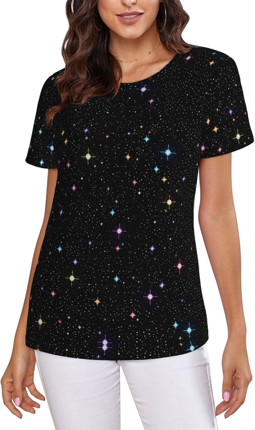 T Shirts for Women Casual Short Sleeve Summer Tops Soft Basic Tees - A11