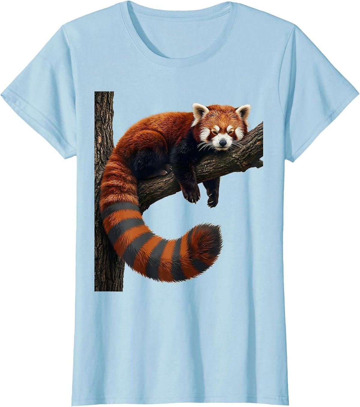 Red Panda Sprawled Humor Animal Lover Gift T-Shirt - Baby Blue