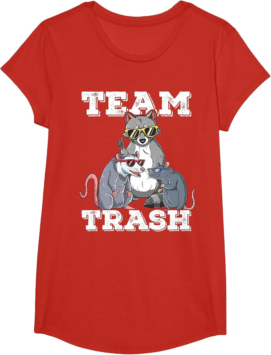 Team Trash T-Shirt - Girls Red