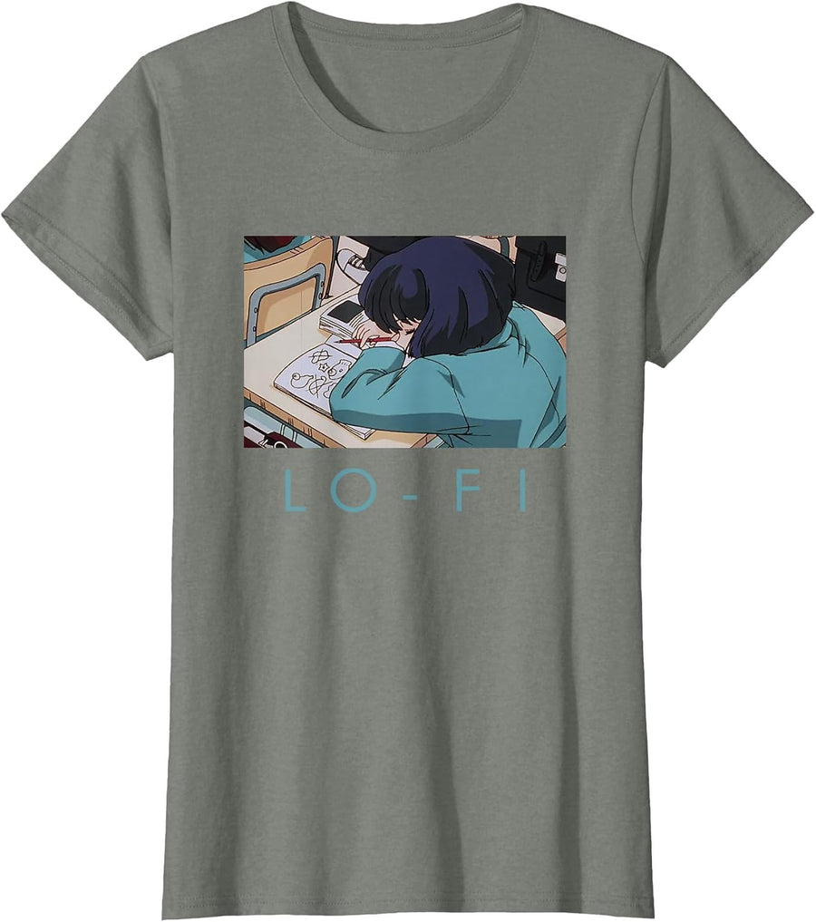 Lo-Fi Hip Hop Aesthetics T-Shirt - Olive Heather
