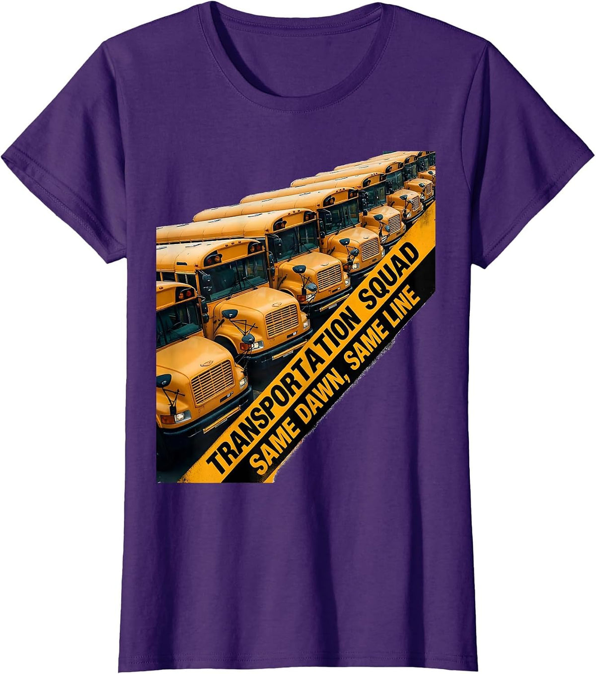 Women's Transportation Squad, Same Dawn, Same Line Bus Driver T-Shirt - Purple