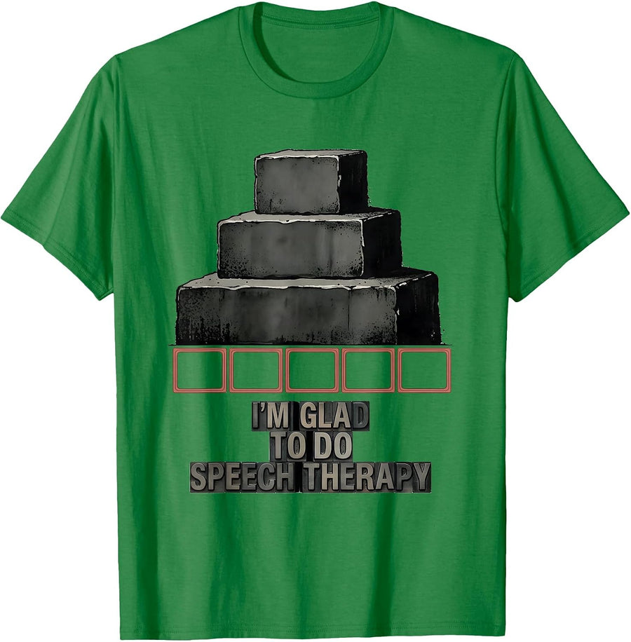 Men's I’m Glad To Do Speech Therapy Retro Groovy SLP Therapist T-Shirt - Kelly Green