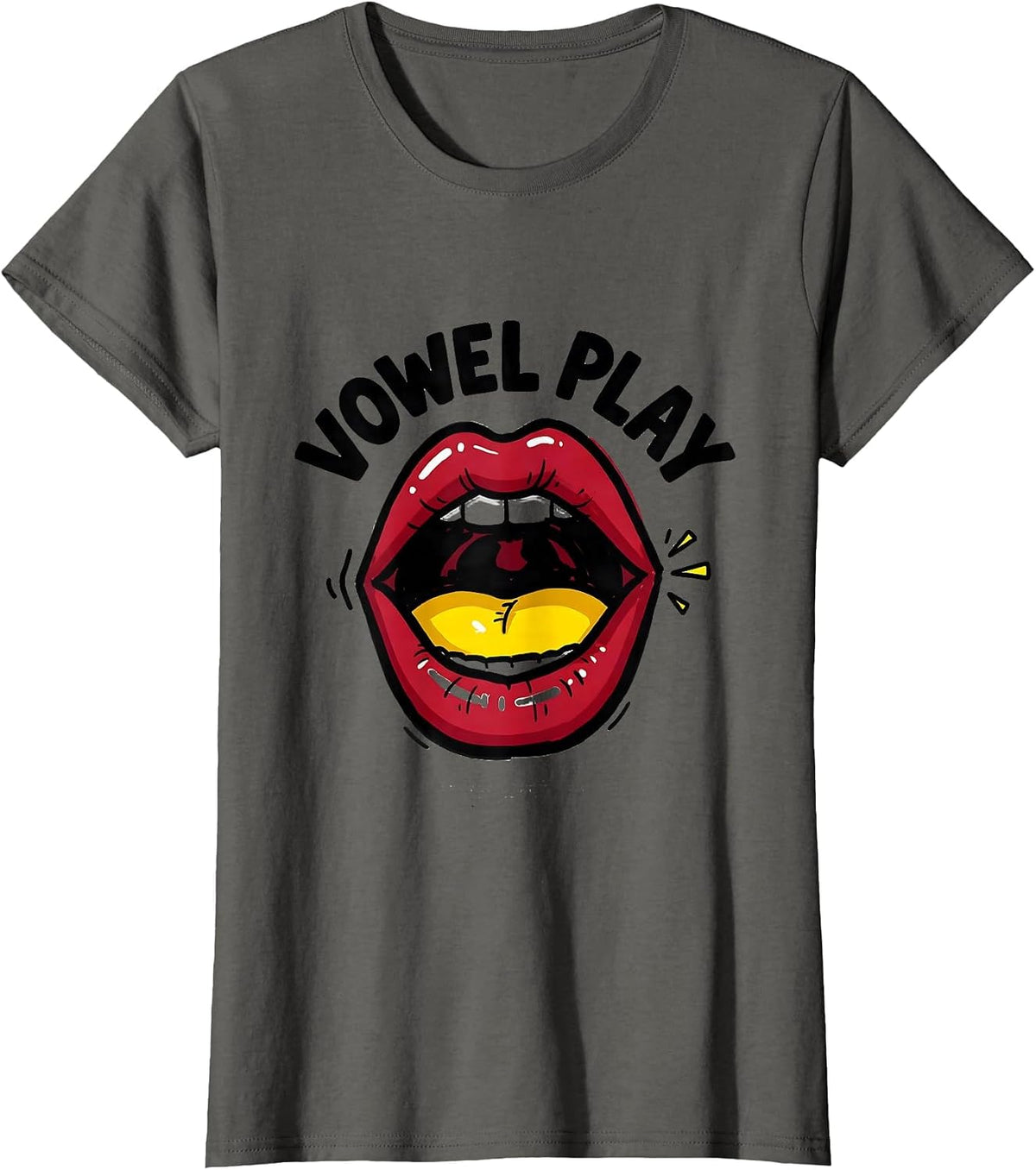 Women's Vowel Play Cute Speech Language Pathologist SLP Professional T-Shirt - Asphalt Grey