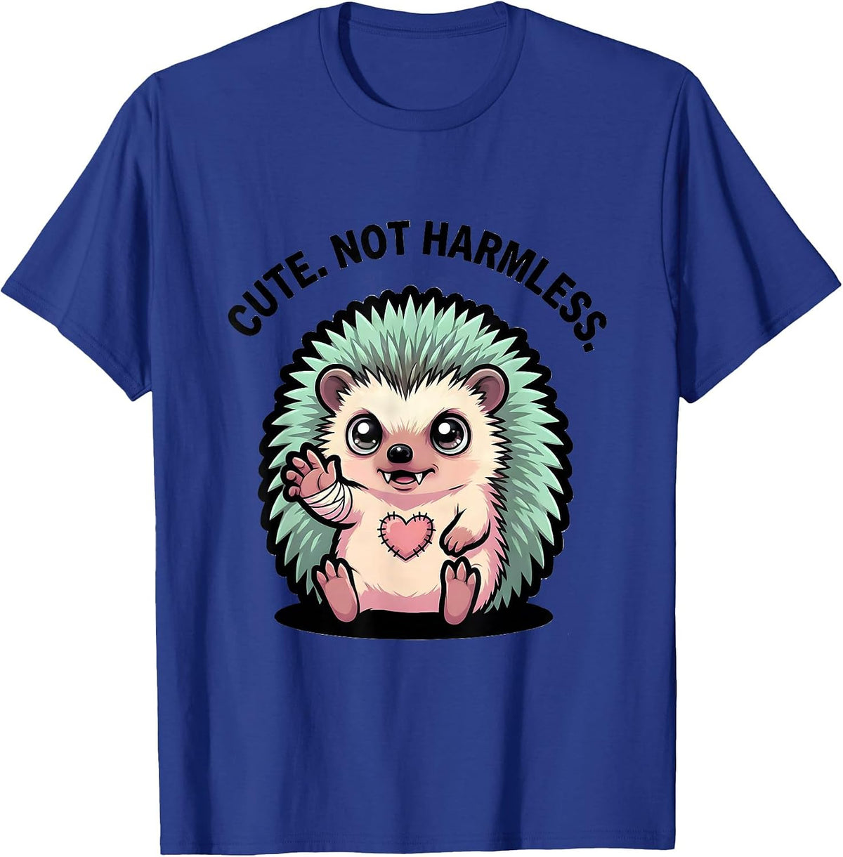Cute. Not Harmless. Pastel Goth Kawaii Hedgehog E-Girl T-Shirt - Royal Blue