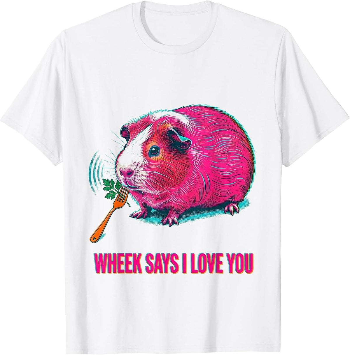 Men's Wheek Says I Love You Funny Guinea Pig Lover Pet Pig Owner T-Shirt - White