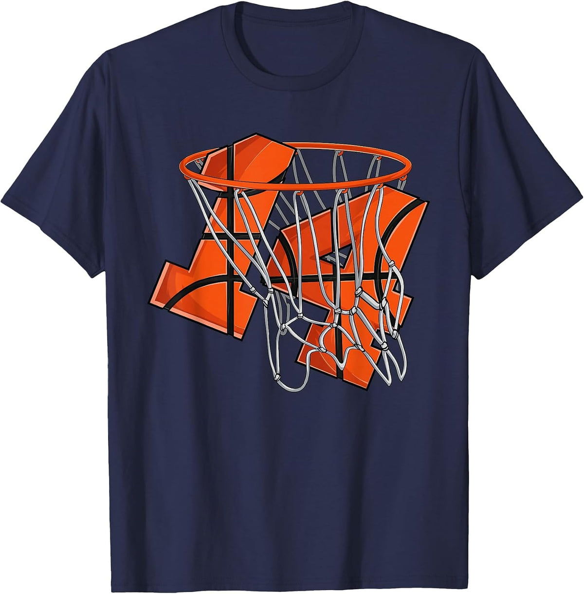 14th Birthday Basketball Shirt Kids, Boys 14 Year Old T-Shirt - Navy Blue