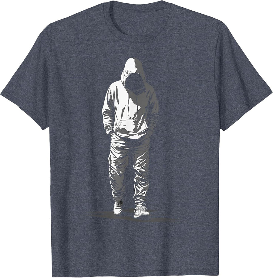 Rapper Hip Hop Streetwear Graphic T-Shirt - Heather Blue