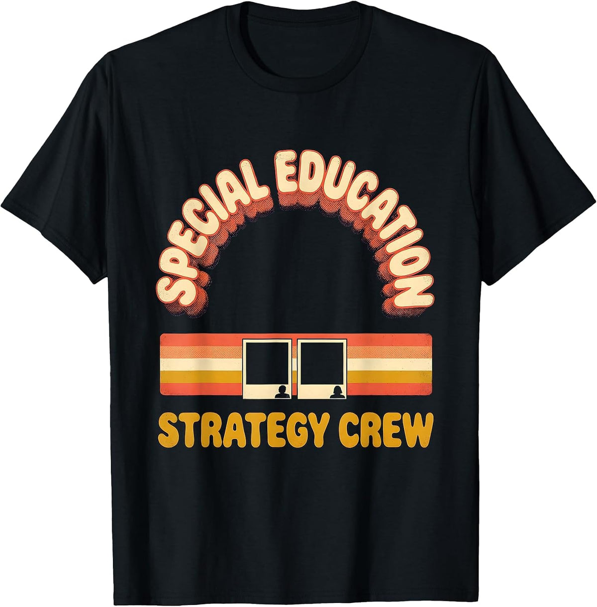 Men's Special Education Strategy Crew Retro SPED Teacher T-Shirt - Black