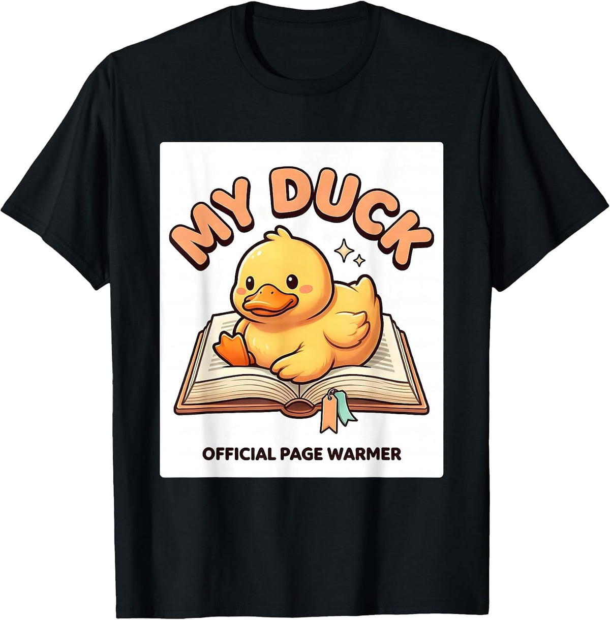 Men's My Duck Official Page Warmer Cute Kawaii Book Lover Gift T-Shirt - Black