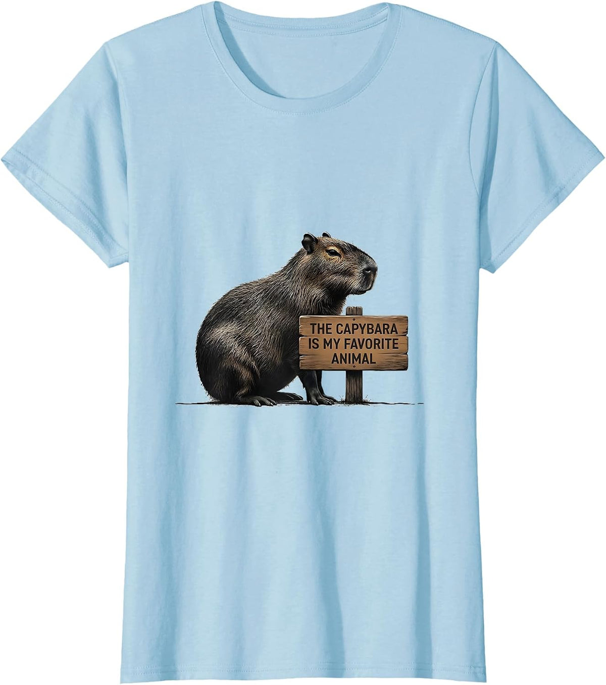 Women's The Capybara Is My Favorite Animal Funny Gamer Meme T-Shirt - Baby Blue
