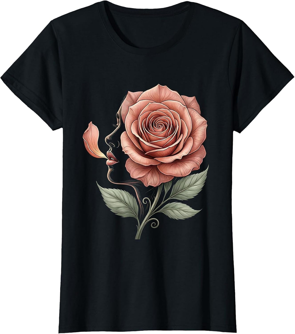 Speech Therapist Whispering Rose Graphic Design T-Shirt - Black