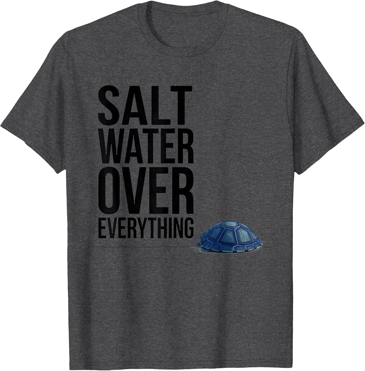 Salt Water Over Everything Swiss International Sea Turtle T-Shirt - Dark Heather Grey