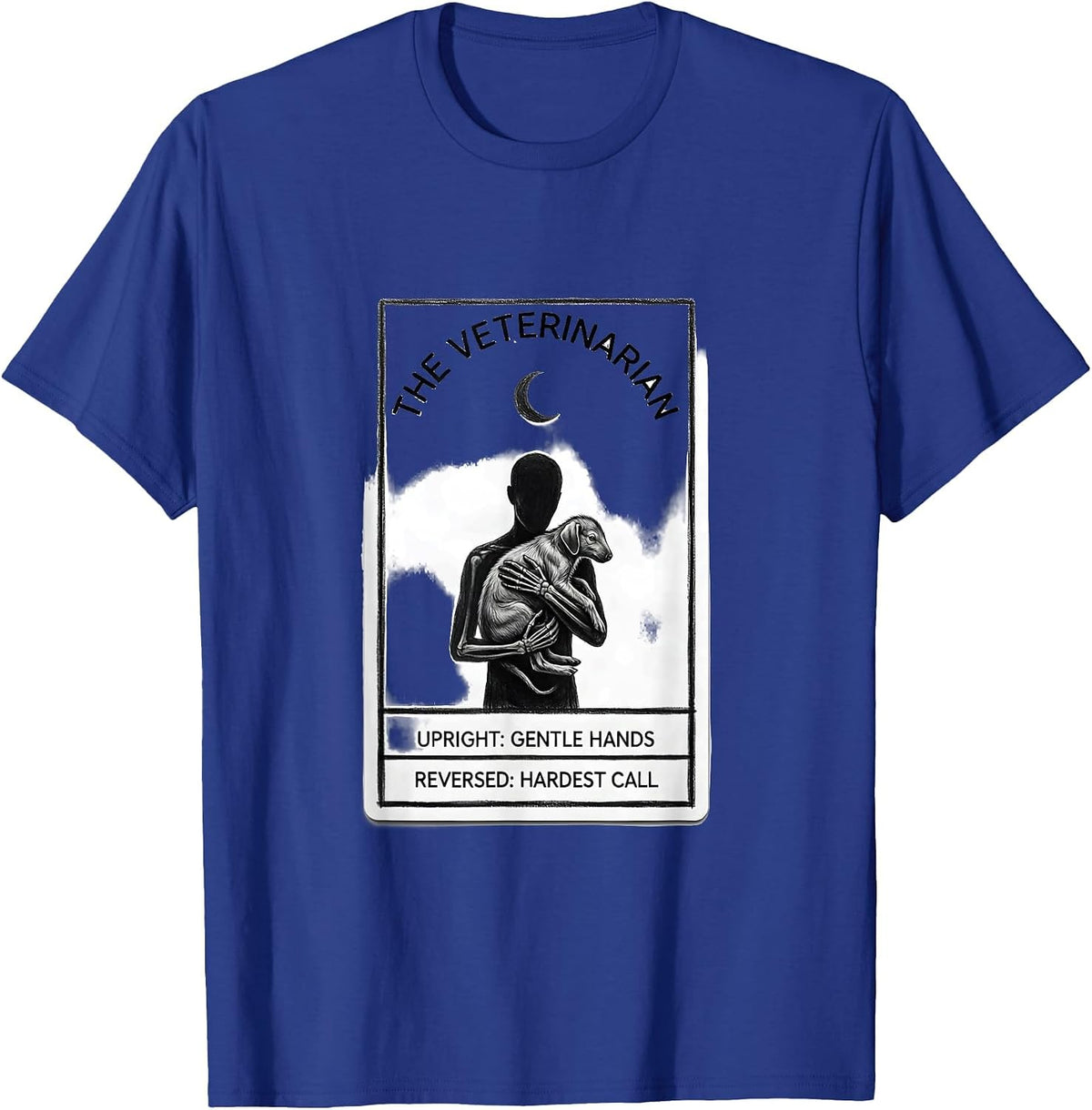 Men's The Veterinarian Tarot Card Gothic Humor Skeleton Gift T-Shirt - Royal Blue