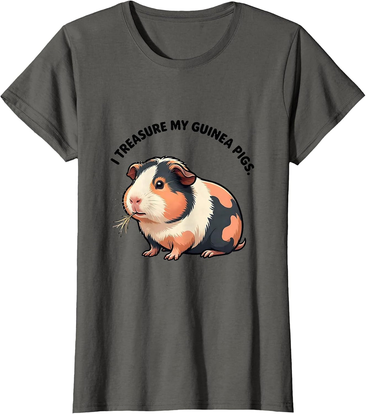 Women's I Treasure My Guinea Pigs Cute Kawaii Pet Lover Humor T-Shirt - Asphalt Grey