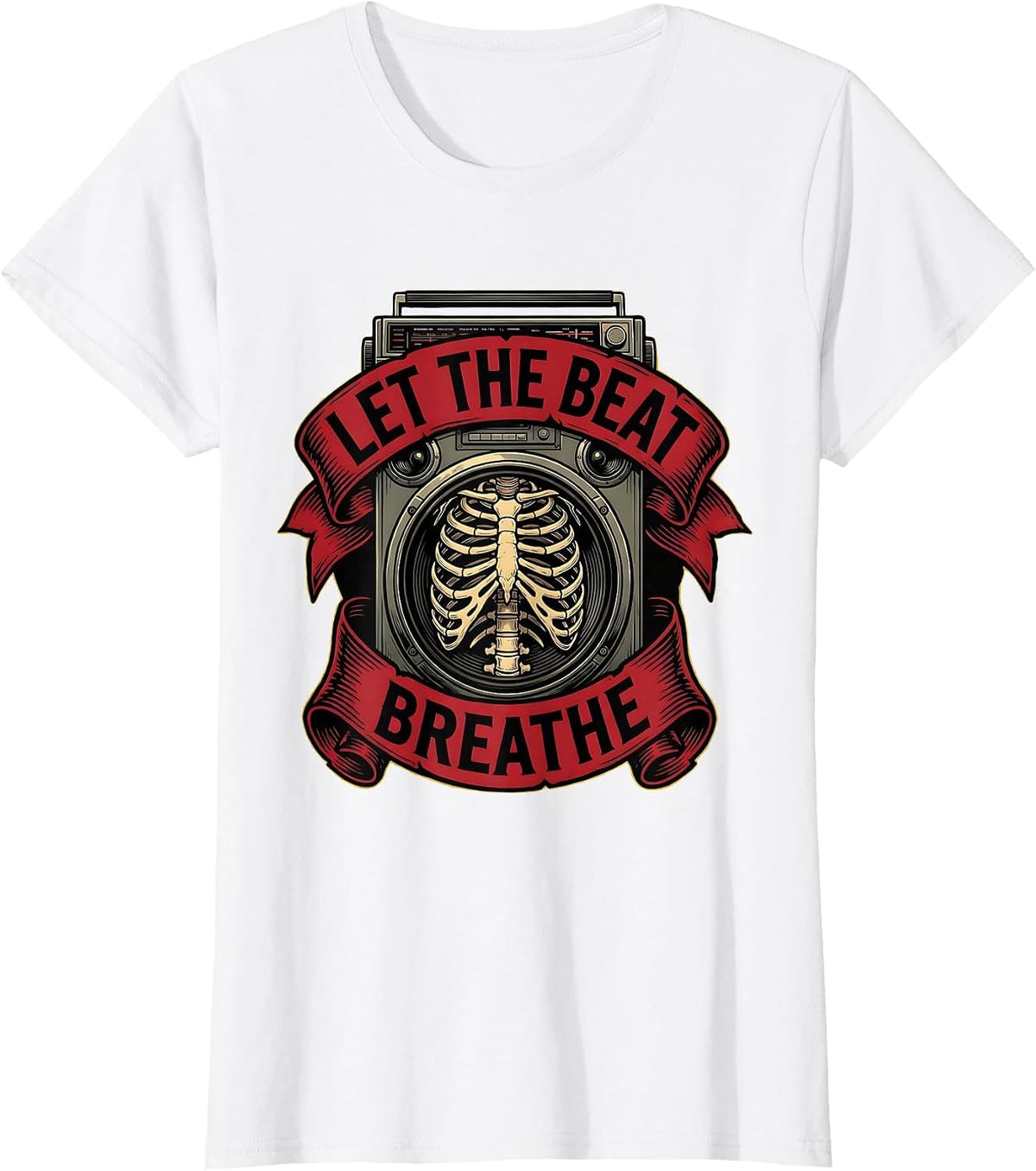 Let the Beat Breathe Hip Hop Music Design T-Shirt - White