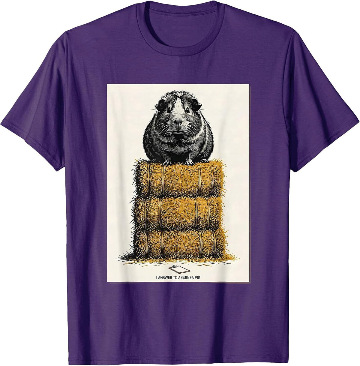 I Answer To A Guinea Pig Funny Guinea Pig Lover Pet Owner T-Shirt - Purple