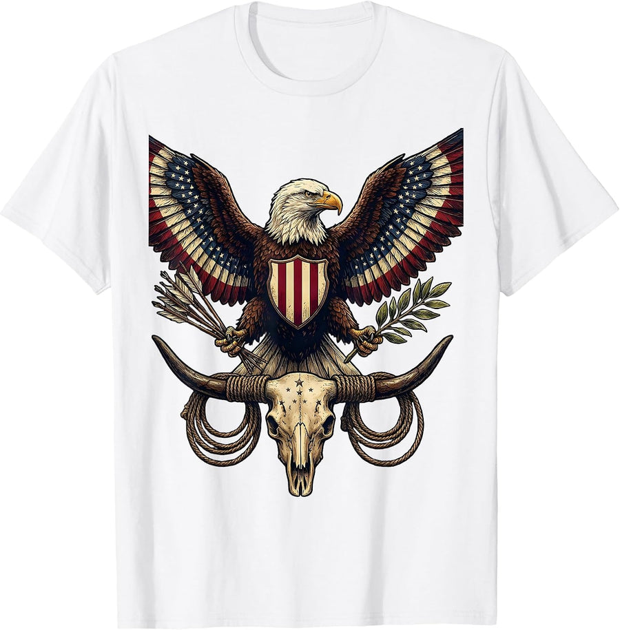Men's USA 250th Anniversary Eagle Patriotic Graphic T-Shirt - White
