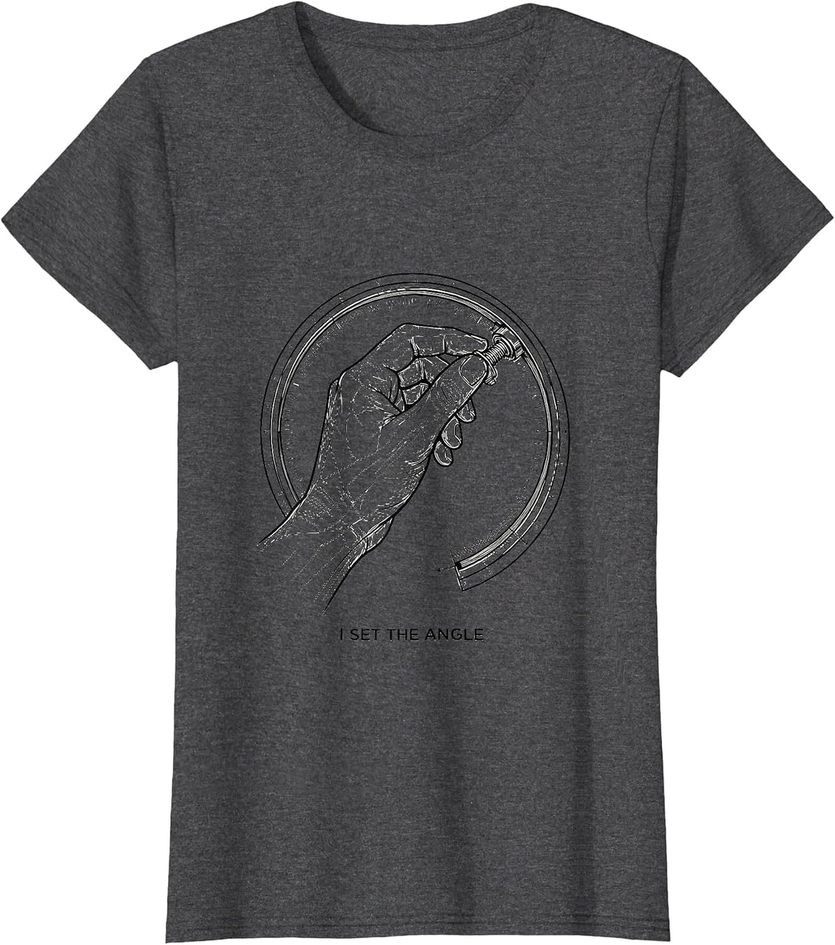 Women's I Set The Angle Radiology Tech X-ray CT MRI Tech Humor T-Shirt - Dark Heather Grey