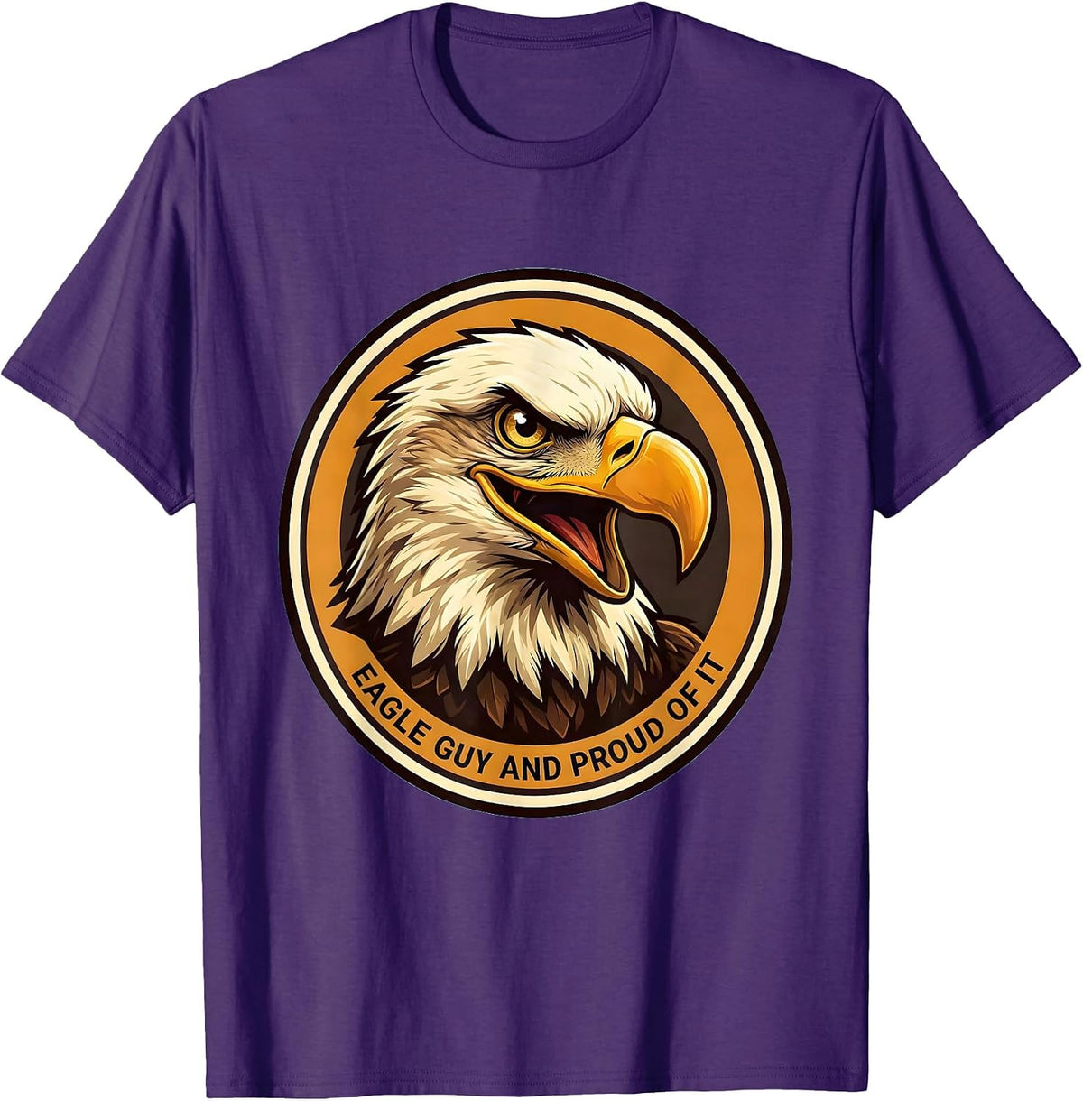 Men's Eagle Guy And Proud Of It Cartoon Eagle Lover Faith Humor T-Shirt - Purple
