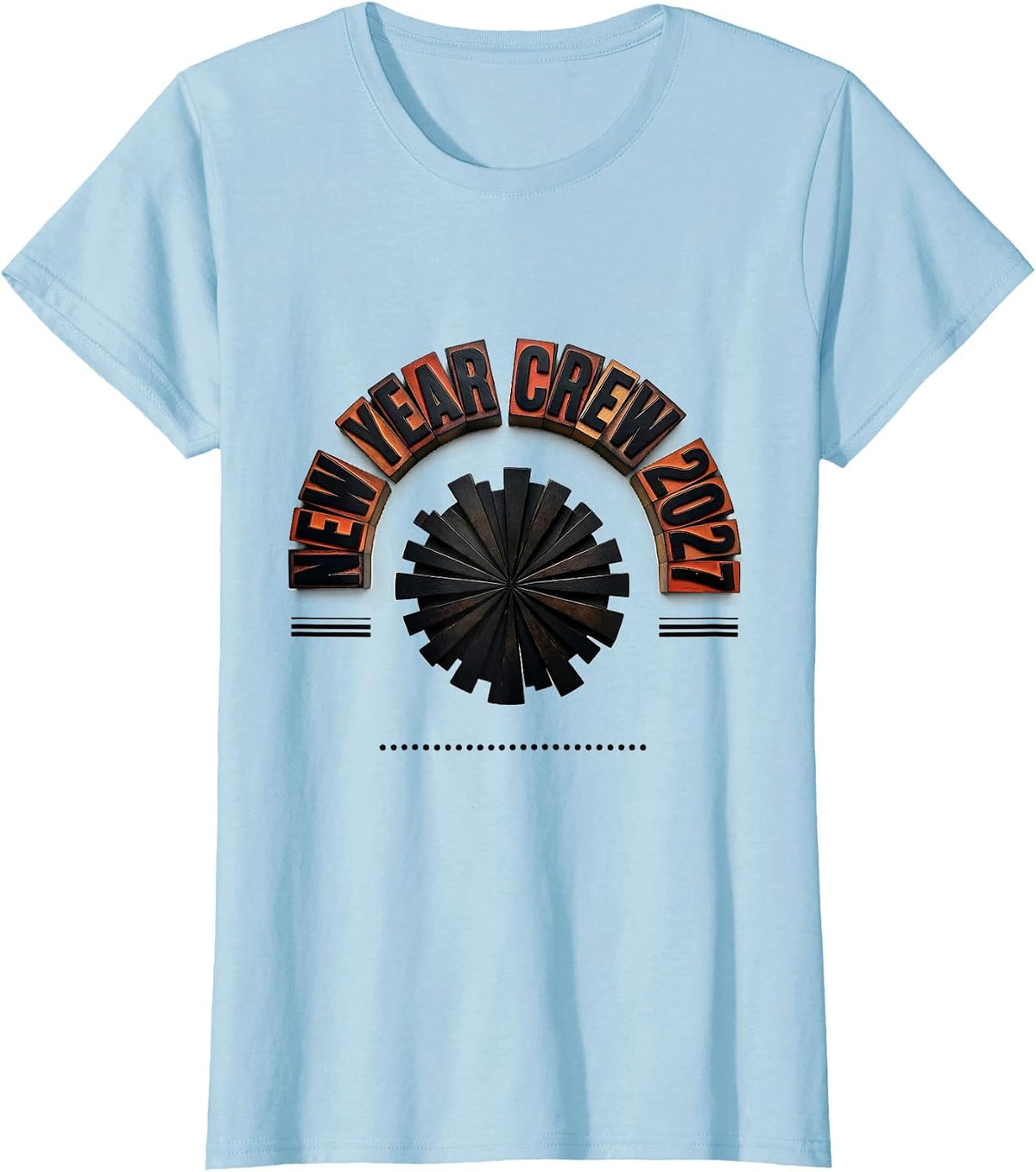 Women's New Year Crew 2027 Festive Party Host Family Matching T-Shirt - Baby Blue