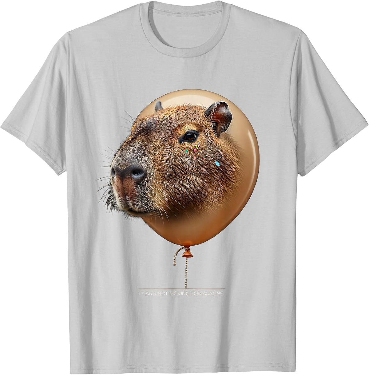 Men's 17 And Not Moving For Anyone Funny Capybara Birthday Meme T-Shirt - Silver Grey