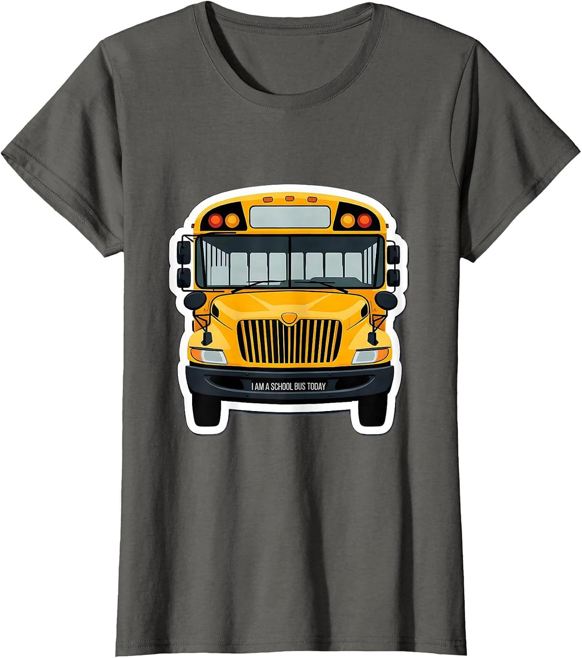 Women's I Am A School Bus Today Funny Halloween Costume for Kids T-Shirt - Asphalt Grey