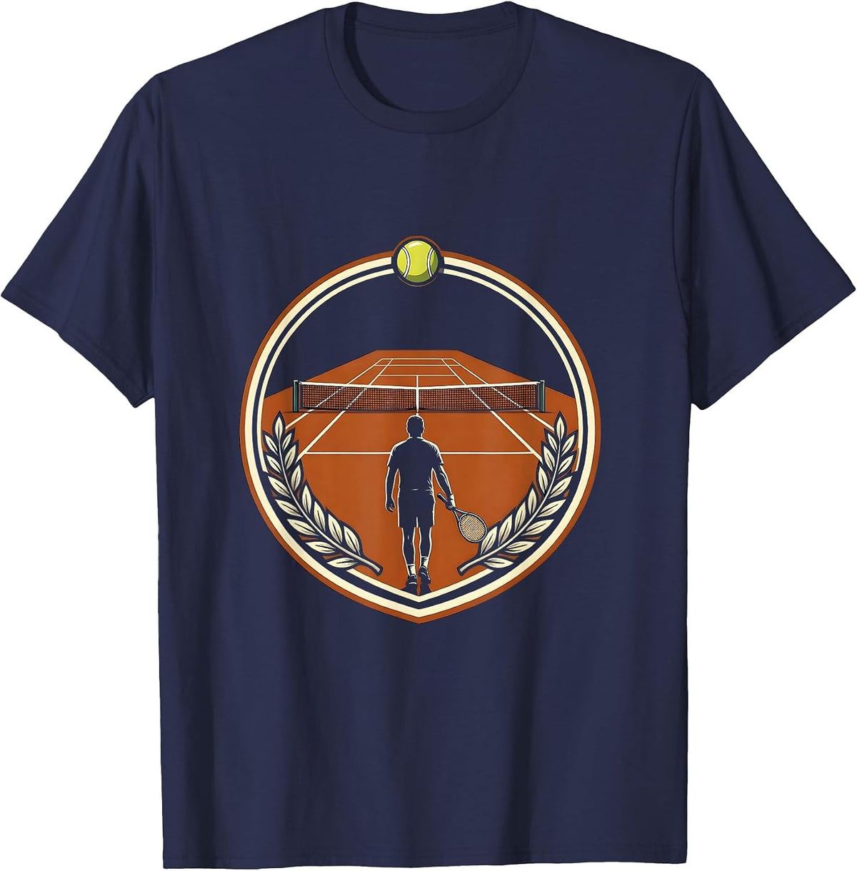 Clay Court Tennis Player Walking Onto Court T-Shirt - Navy Blue