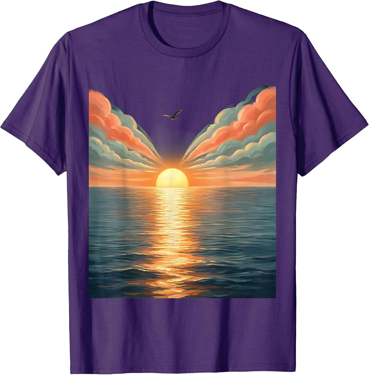 Sunrise Over Ocean Suicide Prevention Awareness T-Shirt - Purple
