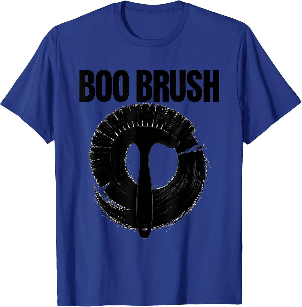 Men's Boo Brush Funny Skeleton Hairstylist Barber Halloween Humor T-Shirt - Royal Blue