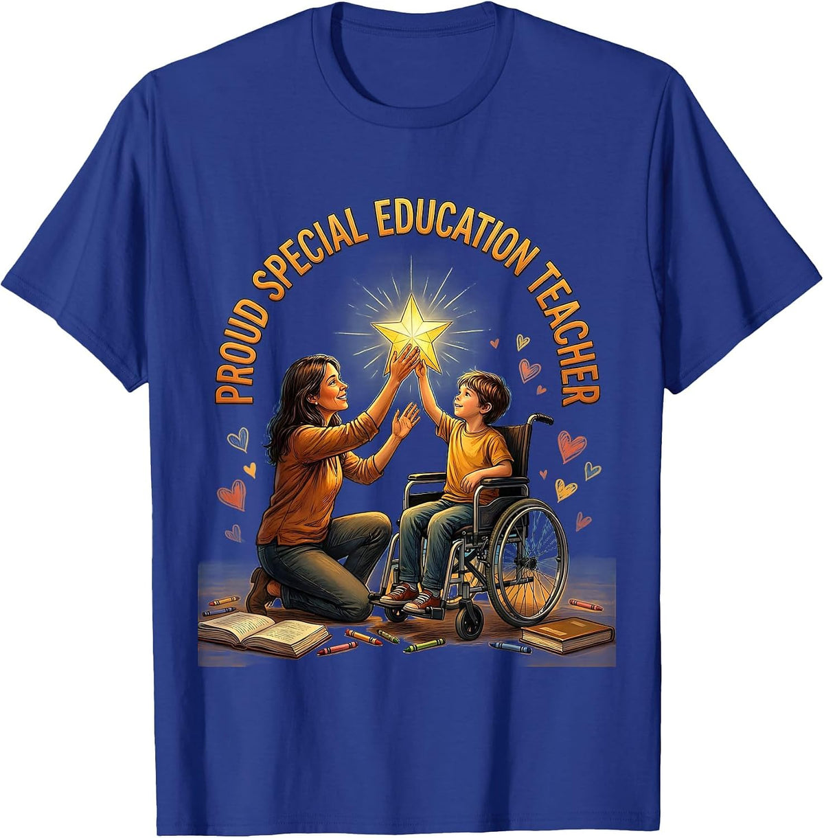 Proud Special Education Teacher Graphic Design T-Shirt - Royal Blue