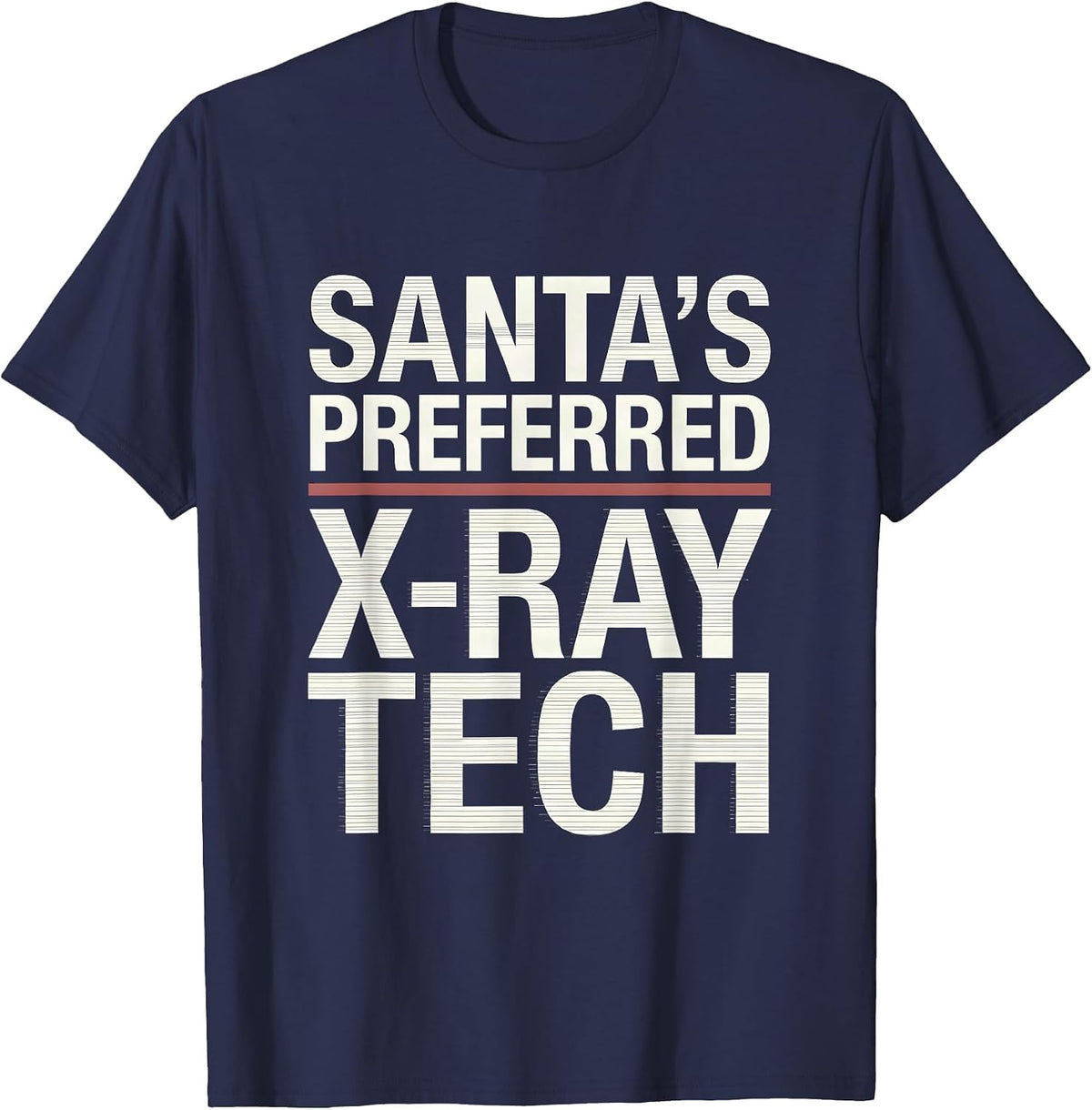 Men's Santa's Preferred X-Ray Tech Funny Radiology Tech Christmas T-Shirt - Navy Blue