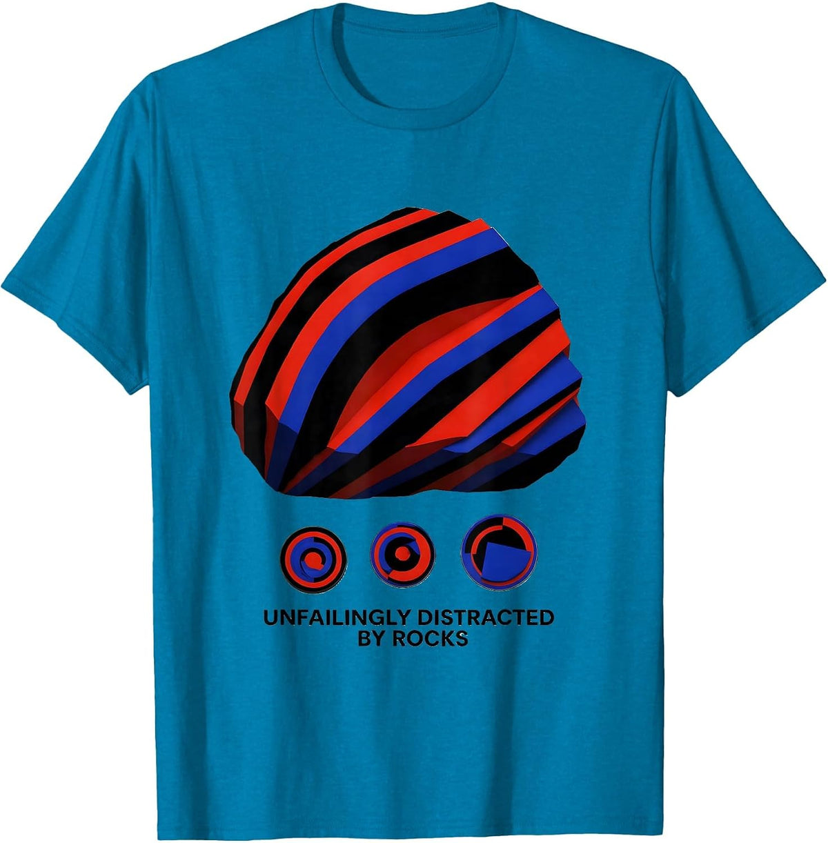 Unfailingly Distracted By Rocks Bauhaus Modernist Geologist T-Shirt - Sapphire Blue