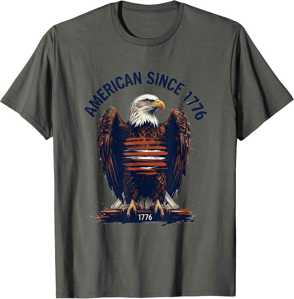 American Since 1776 Patriotic Eagle 250th Anniversary T-Shirt - Asphalt Grey