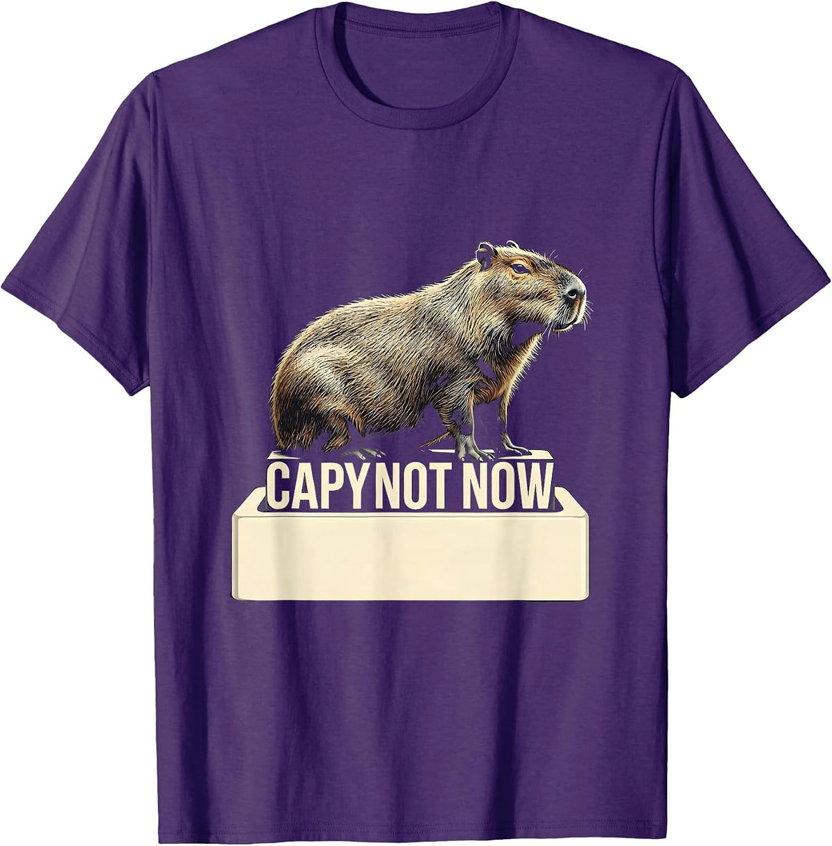 Men's Capy Not Now Funny Capybara Gamer Meme Boys Teens T-Shirt - Purple