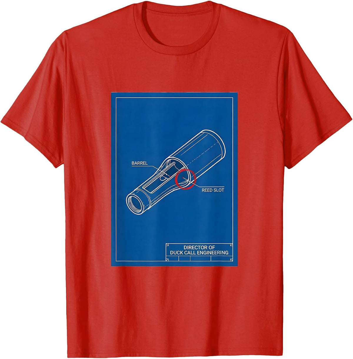 Men's Director Of Duck Call Engineering Funny Duck Hunter Hunting T-Shirt - Red