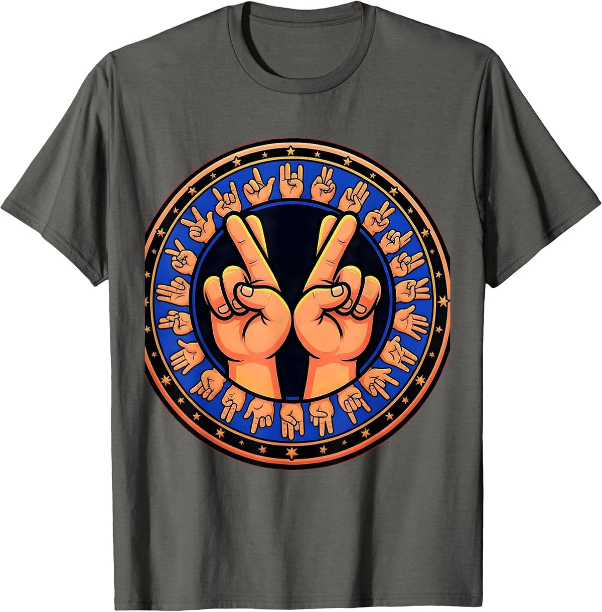 Men's Special Education Teacher Sign Language Graphic T-Shirt - Asphalt Grey