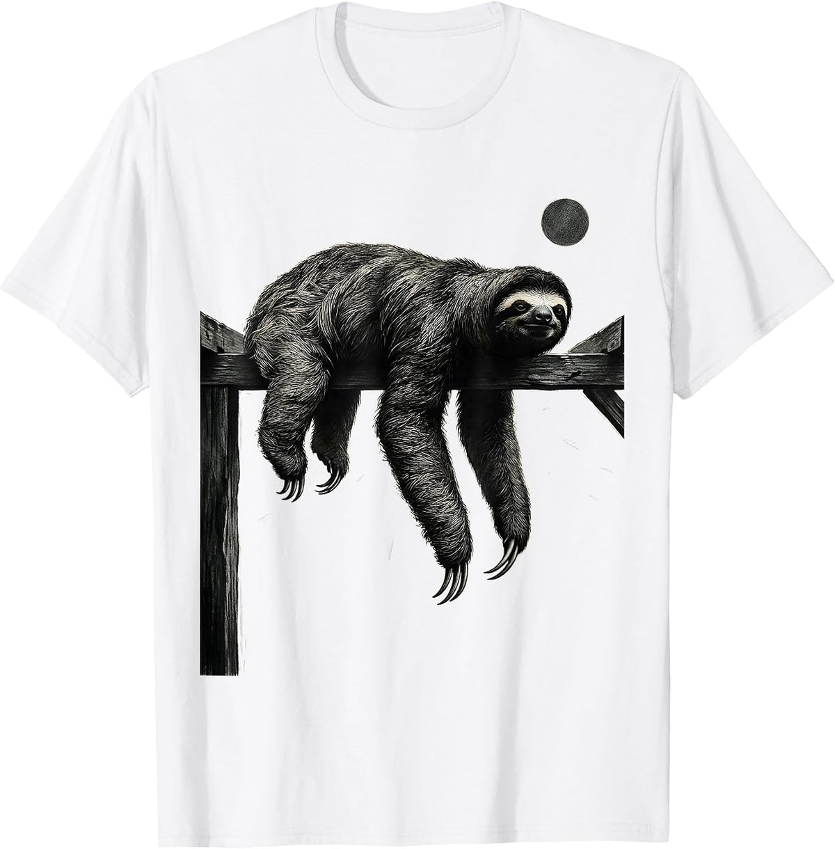 Men's Sloth Silhouette Funny Sloth Lover Novelty Gift T-Shirt - White