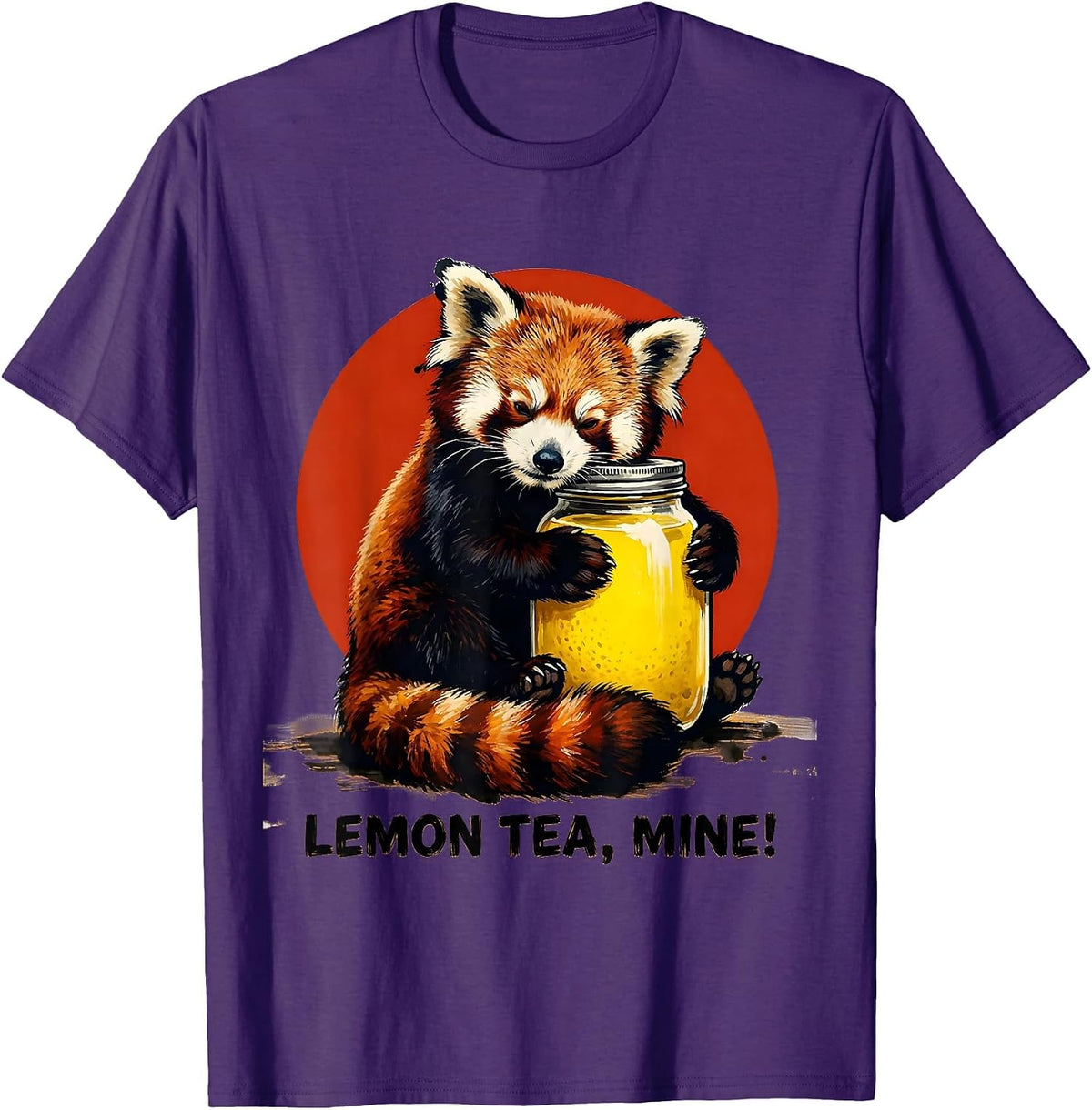 Lemon Tea, Mine! Cute Kawaii Red Panda Anime Humor T-Shirt - Purple