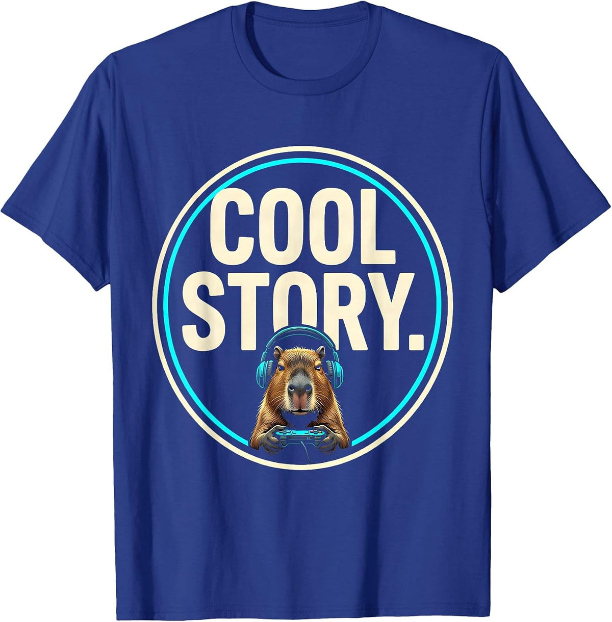 COOL STORY Funny Capybara Gamer Meme Humor T-Shirt - Royal Blue