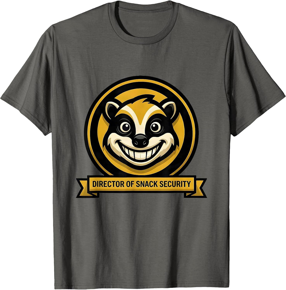Director of Snack Security Funny Opossum Meme Bootleg T-Shirt - Asphalt Grey