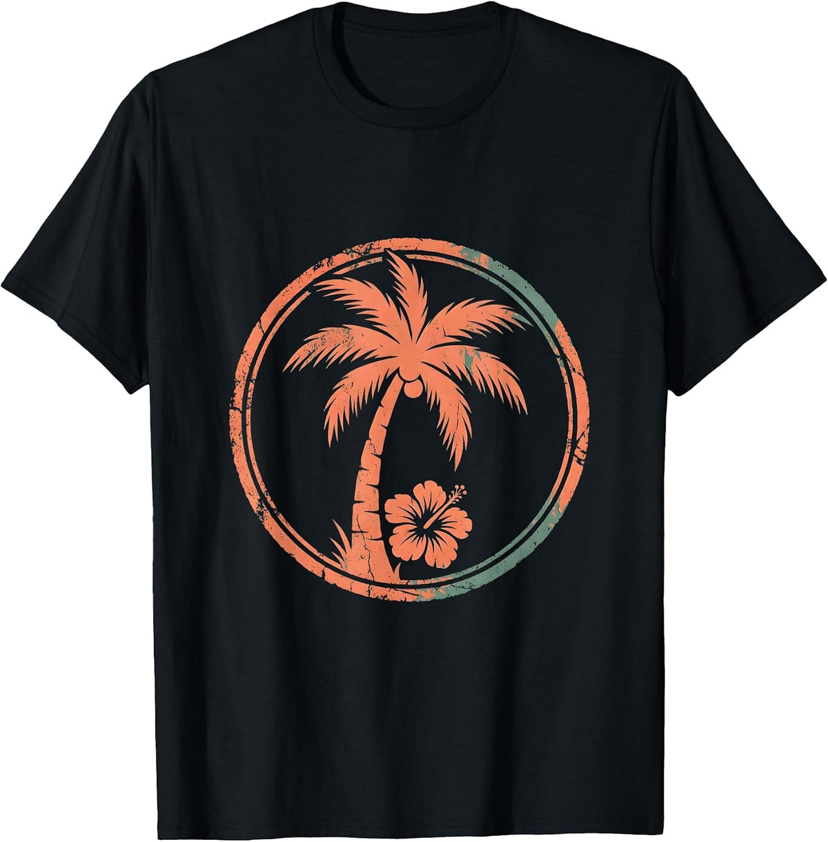 Men's Surfer Silhouette Curling Ocean Wave Graphic T-Shirt - Black