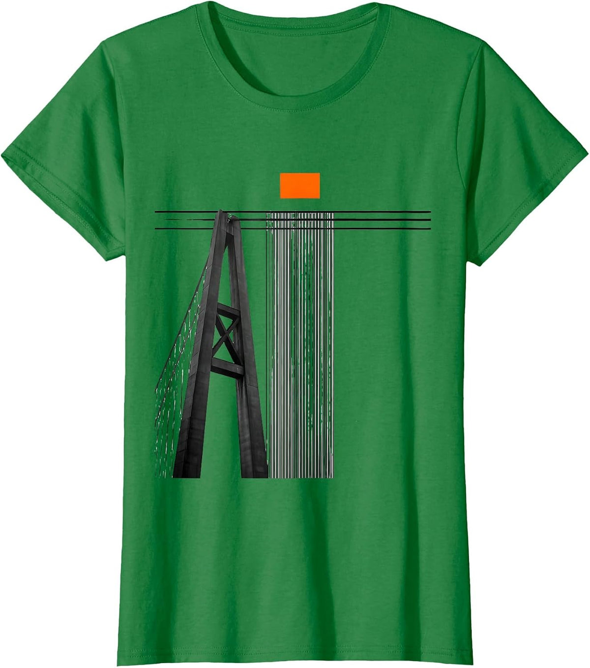 Women's Golden Gate Bridge Suspension Tower Leg Retro Souvenir T-Shirt - Kelly Green