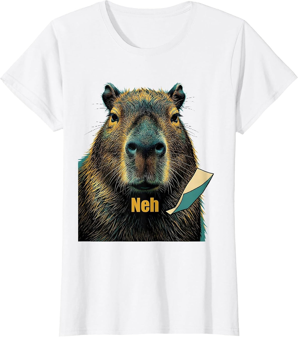 Neh Funny Capybara Meme Animal Humor T-Shirt - White