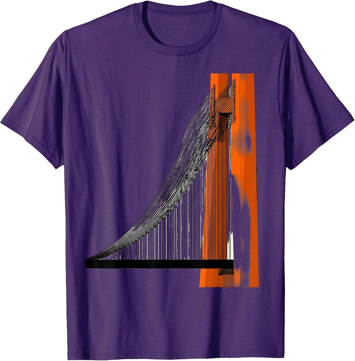 Men's Golden Gate Bridge Plane Skyline Souvenir T-Shirt - Purple