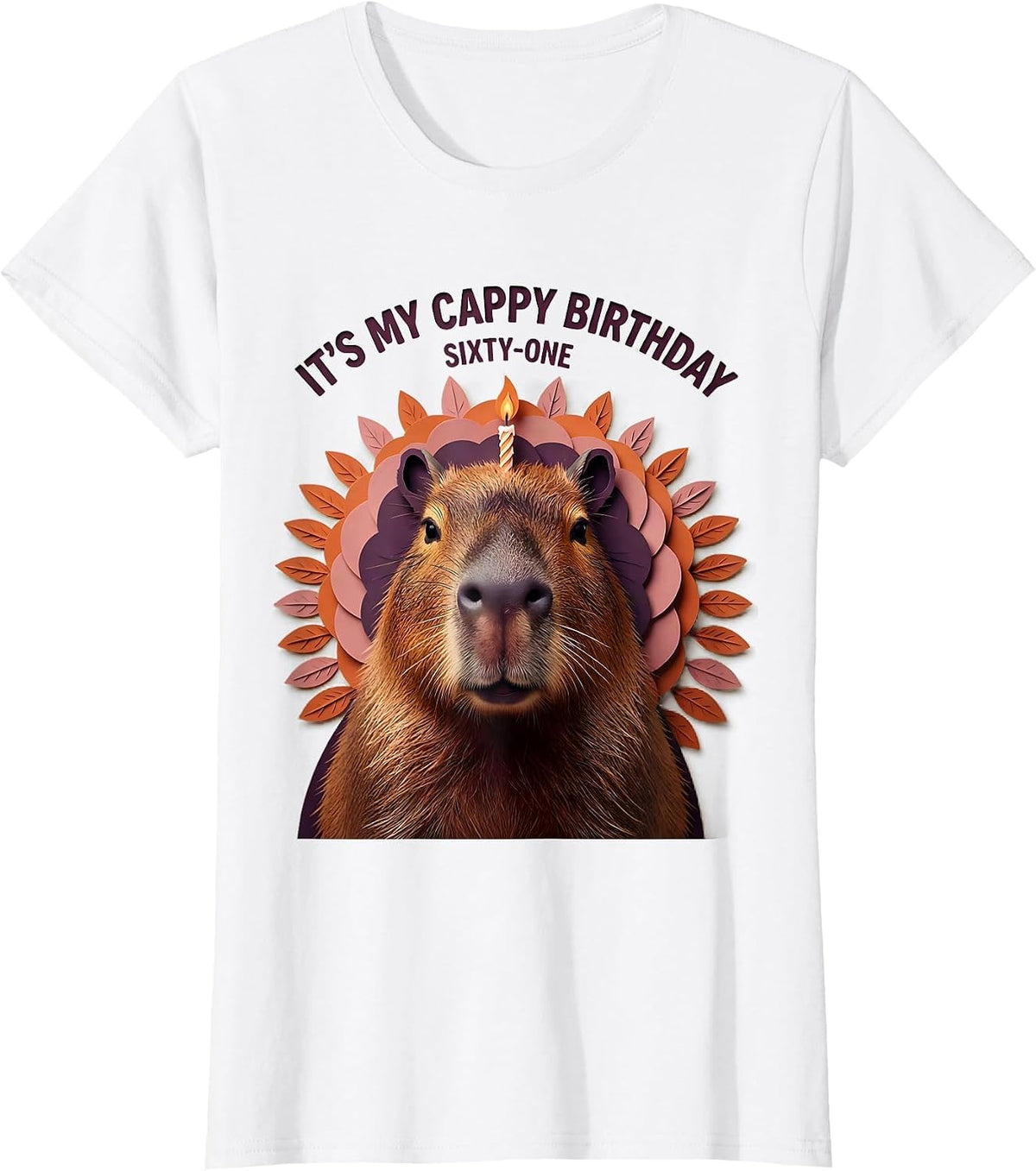 It's My Cappy Birthday Sixty-One Kawaii Capybara Birthday T-Shirt - White
